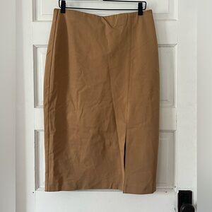 Ann Taylor | Tan Slit Pencil Skirt